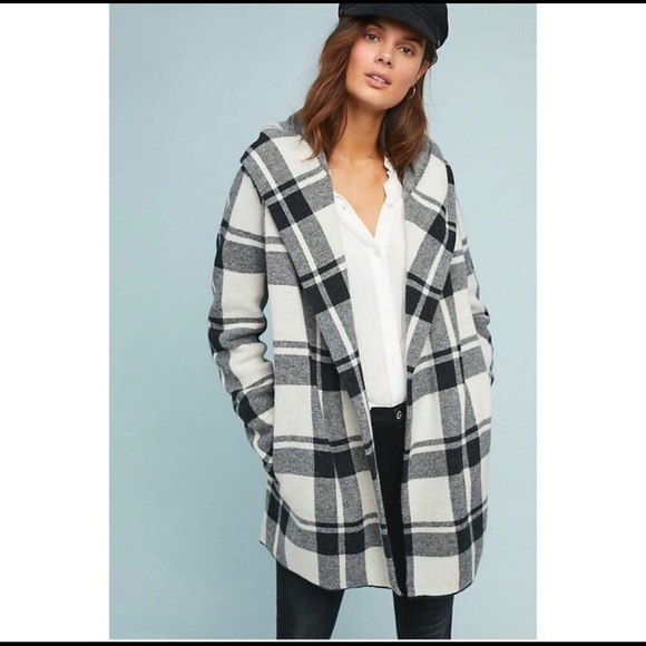 Anthropologie Jackets & Blazers - Anthropologie Field Flower Plaid Sweater Coat